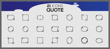 Collection of rounded quote template. Collection of quotation comma sign background for testimonial design vector. vector