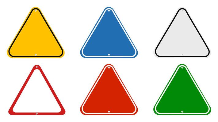 set of multicolored road signs