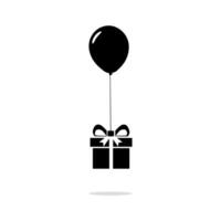 Gift box with balloon icon. trendy flat design style vector