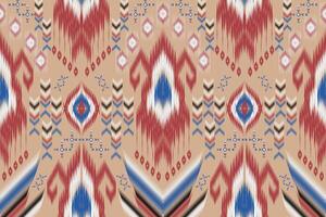 ikat pattern with a geometric design red yellow white black design for print textile carpet vector