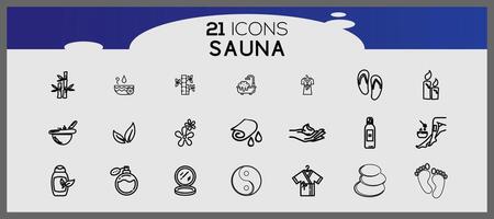 Spa line icon set. Creative spa and relax unlimited outline icon pack such as spa learn oil beauty. vector