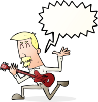 cartoon man playing electric guitar with speech bubble png