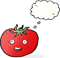 tomate de dessin animé avec bulle de pensée png