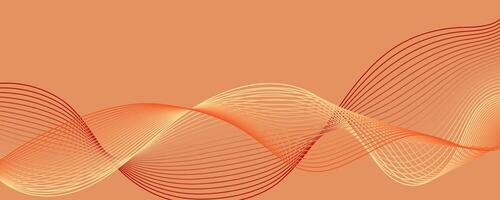 Abstract background in trendy color 2024 Apricot Crush. Wavy lines. vector