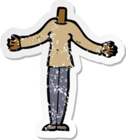 retro distressed sticker of a cartoon female body png