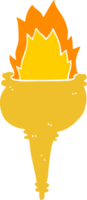 flat color style cartoon flaming torch png