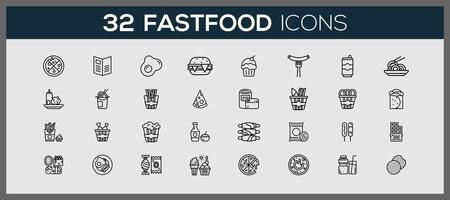 Fast food icons set. Fast food background icon. Fast food stickers hand drawn doodle coloring vector. vector