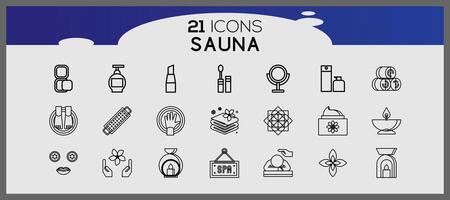 Spa line icon set. Creative spa and relax unlimited outline icon pack such as spa learn oil beauty. vector