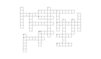 Blank crossword puzzle grid, empty template squares to fill in for riddle, educational or leisure game, ready to be used for making any word puzzle vector