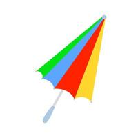 Bright colorful umbrella cartoon hand drawn vector illustration, modern fashionable accessory single object, flat style design