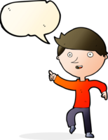 cartoon happy pointing with speech bubble png