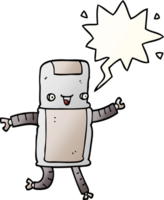 cartoon robot with speech bubble in smooth gradient style png