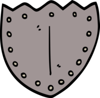 hand drawn doodle style cartoon shield png