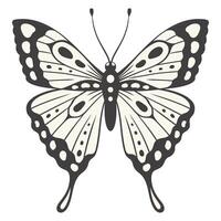 Butterfly illustration, vector. Y2k style aesthetic, wing shapes in front view, a magic ornamental symbol with pattern. Black and white element, tattoo graphic print vector