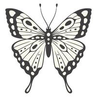 Butterfly illustration, vector. Y2k style aesthetic, wing shapes in front view, a magic ornamental symbol with pattern. Black and white element, tattoo graphic print vector