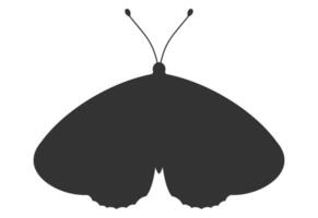 Moth black silhouette. Shape of moth or butterfly wings, front view, tattoo template. Simple insect icon, vector illustration