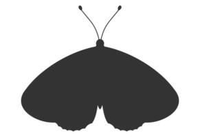 Moth black silhouette. Shape of moth or butterfly wings, front view, tattoo template. Simple insect icon, vector illustration