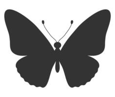 Butterfly black silhouette. Shape of butterfly wings, front view, tattoo template. Simple insect icon, vector illustration