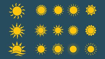 suns icon collection. Vector logo for web design