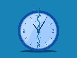 Work time is over. broken time clock vector