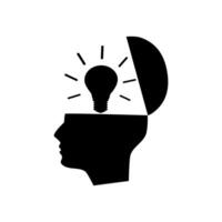 Lightbulb icon silhouette in a head. creative business vector
