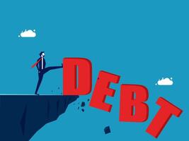 Financial freedom. pushes away debt vector