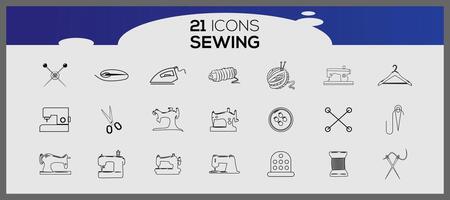 Vintage tailor elements set. Sewing and knitting, needlework set. Sewing and tailoring set. vector