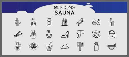 Spa line icon set. Creative spa and relax unlimited outline icon pack such as spa learn oil beauty. vector
