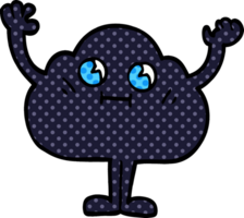 cartoon doodle dark cloud character png