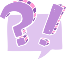 flat color illustration of a cartoon question speech bubble png