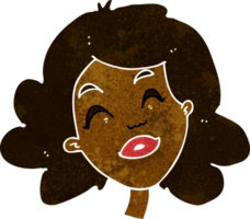 cartoon happy female face png