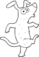 black and white cartoon dancing dog png