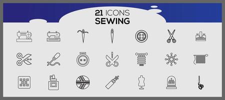 Vintage tailor elements set. Sewing and knitting, needlework set. Sewing and tailoring set. vector