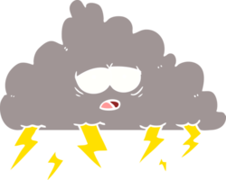 flat color style cartoon storm cloud png