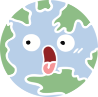 plano cor retro desenho animado do uma planeta terra png