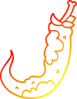 warm gradient line drawing of a cartoon chilli pepper png