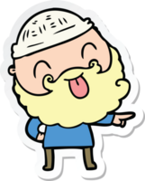 sticker of a man with beard sticking out tongue png