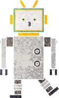 retro illustration stil tecknad robot png