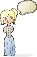 Cartoon glückliche Frau mit Sprechblase png