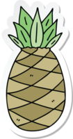 sticker of a quirky hand drawn cartoon pineapple png