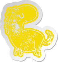 distressed old sticker kawaii of a cute horse png