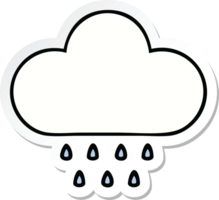 sticker of a cute cartoon rain cloud png
