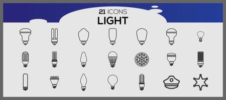 Light bulb icons. Vector of a set of light bulbs.