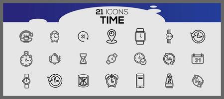 hora íconos recopilación. relojes icono colocar. reloj íconos colocar. vector