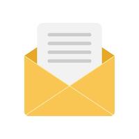 Email message icon vector illustration. Open mail symbol.