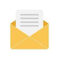 Email message icon vector illustration. Open mail symbol.