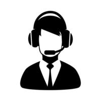 Customer Service Icon With Headphone vector