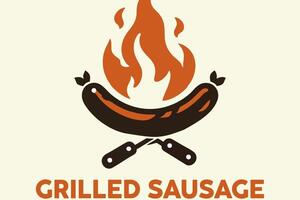 Gilled sausage logo vector