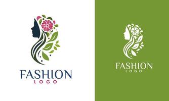 Muslim fashion logo, full color hijab woman's head vector