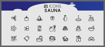 Spa line icon set. Creative spa and relax unlimited outline icon pack such as spa learn oil beauty. vector